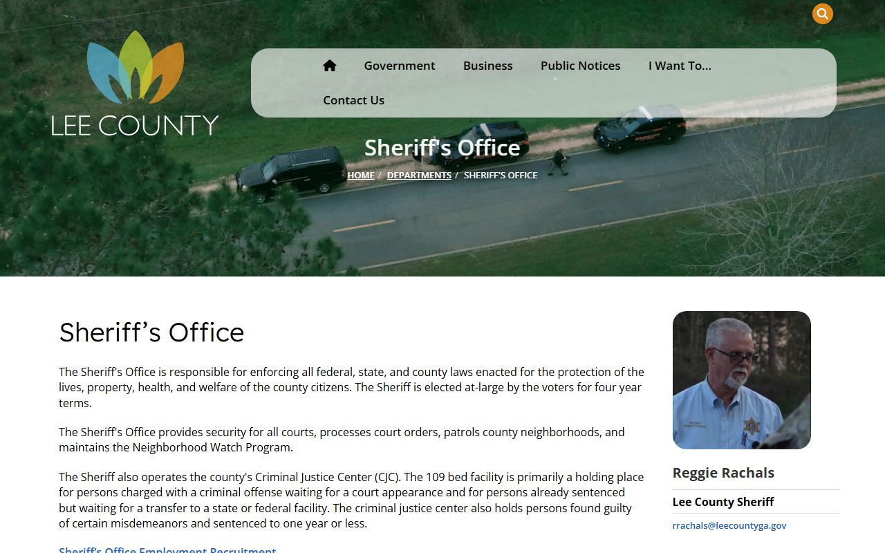 Lee County Criminal Justice Center sheriff inmate records page